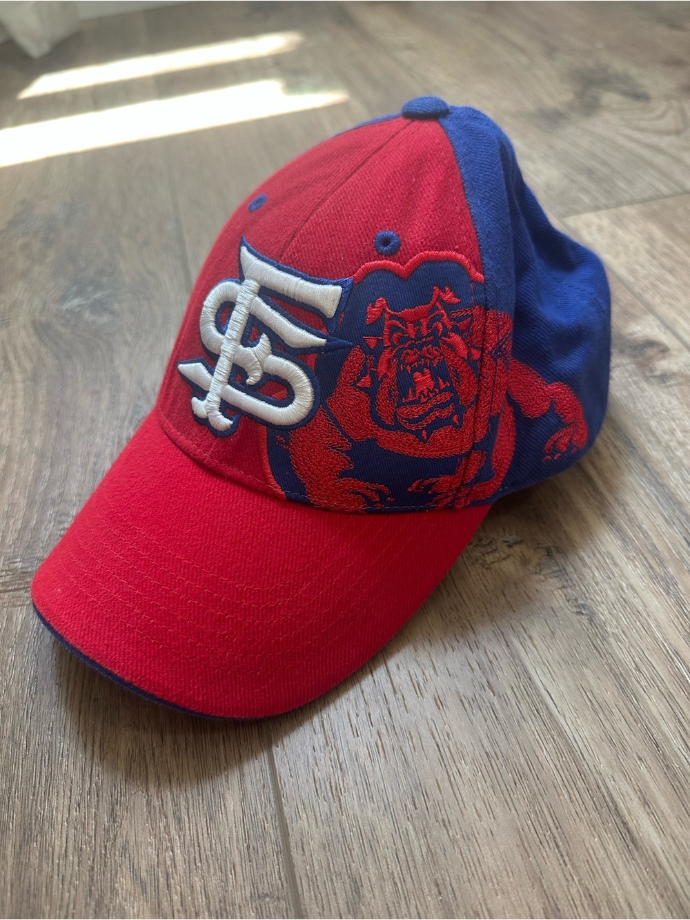 Men's Fresno State Bulldogs Hat, Vintage, NCAA, Blue, Red,CSU Fresno, Adjustable